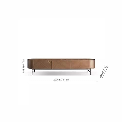 Television Stands Italian Modern Light Luxury Living Room Tall TV Cabinet Luxury Metal Paint High-end Villa Storage TV Cabinet Entertainment Center(180X40X48CM)