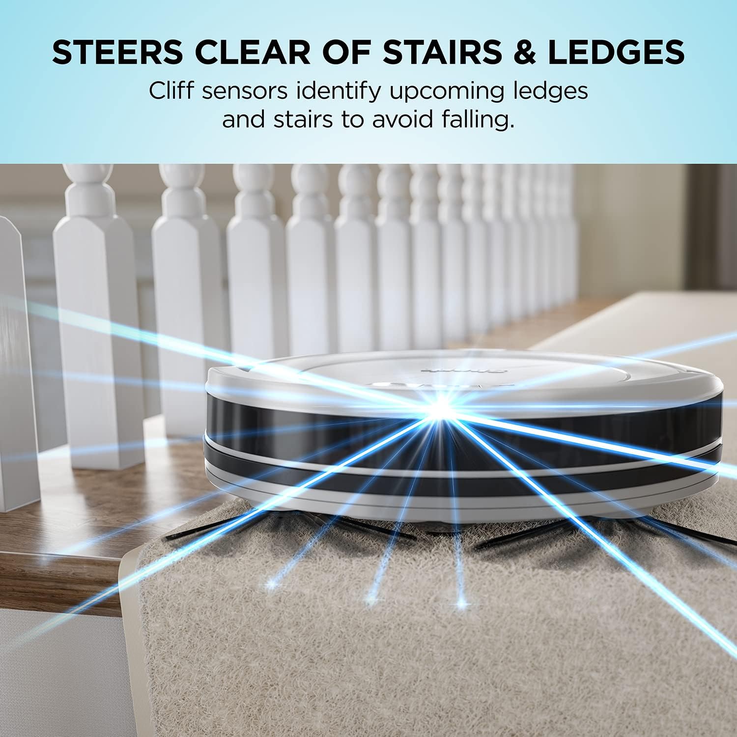 Shark AV752 ION Robot Vacuum, with Tri-Brush System, Wi-Fi Connected, 120min Runtime, Works with Alexa, Multi-Surface Cleaning, White