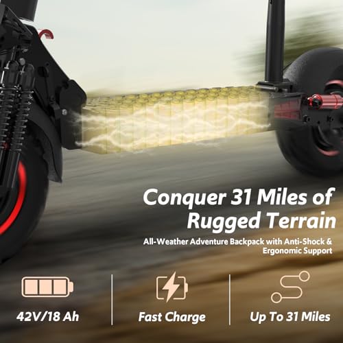 Off Road Electric Scooter Adults, 800/1200W Motor, 48V 15/18/21AH Battery, 11" All-Terrain Tires, Heavy Duty E-Scooter with Dual Suspension with Seat