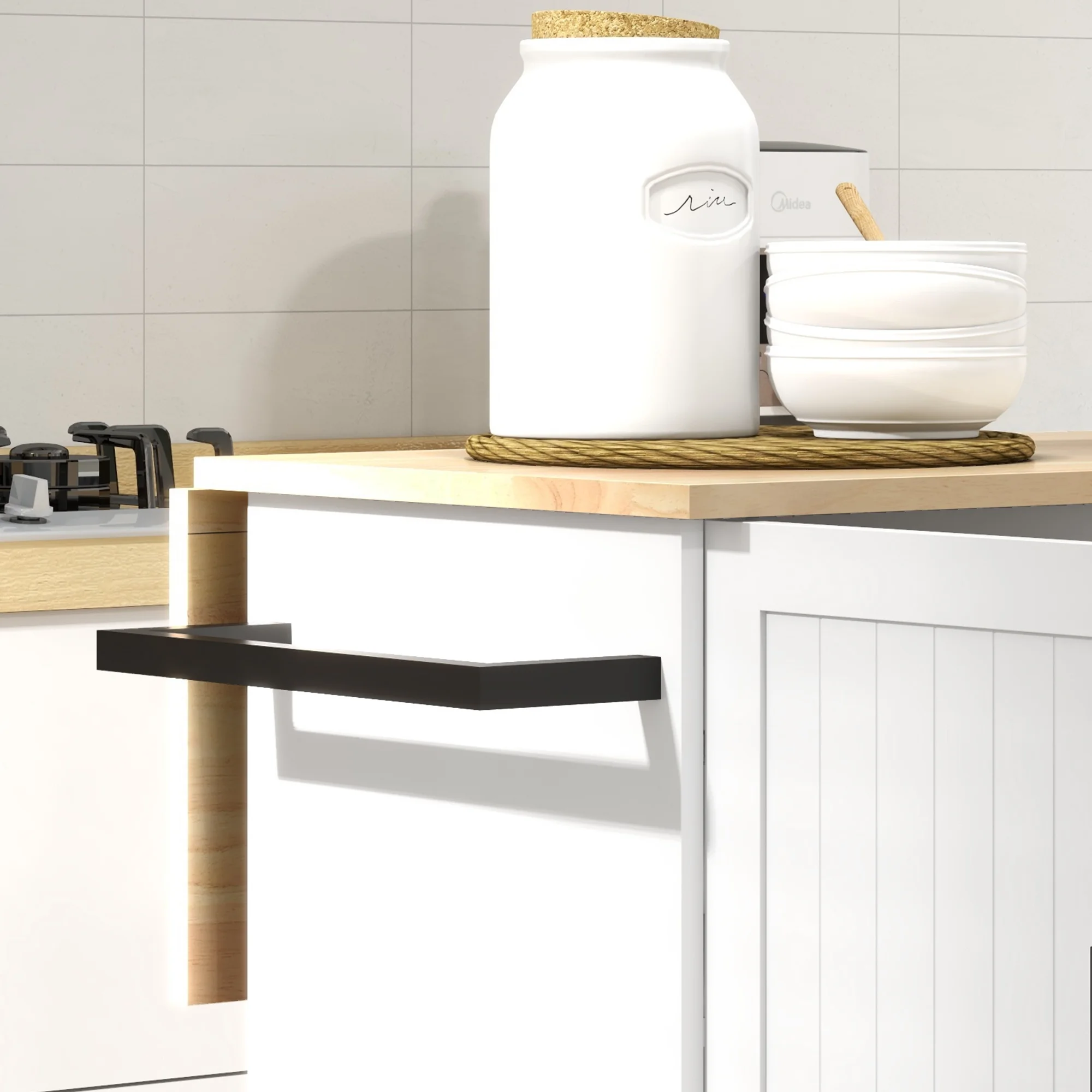 HOMCOM Kitchen Island on Wheels, Kitchen Cart with Drop Leaf, White