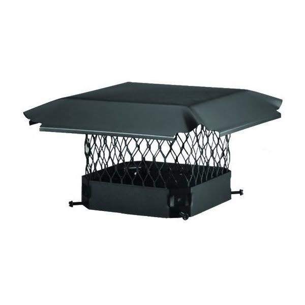 HY-C 8 x 17 Single Flue Chimney Cap, Black Galv Steel, 5/8x22 Mesh