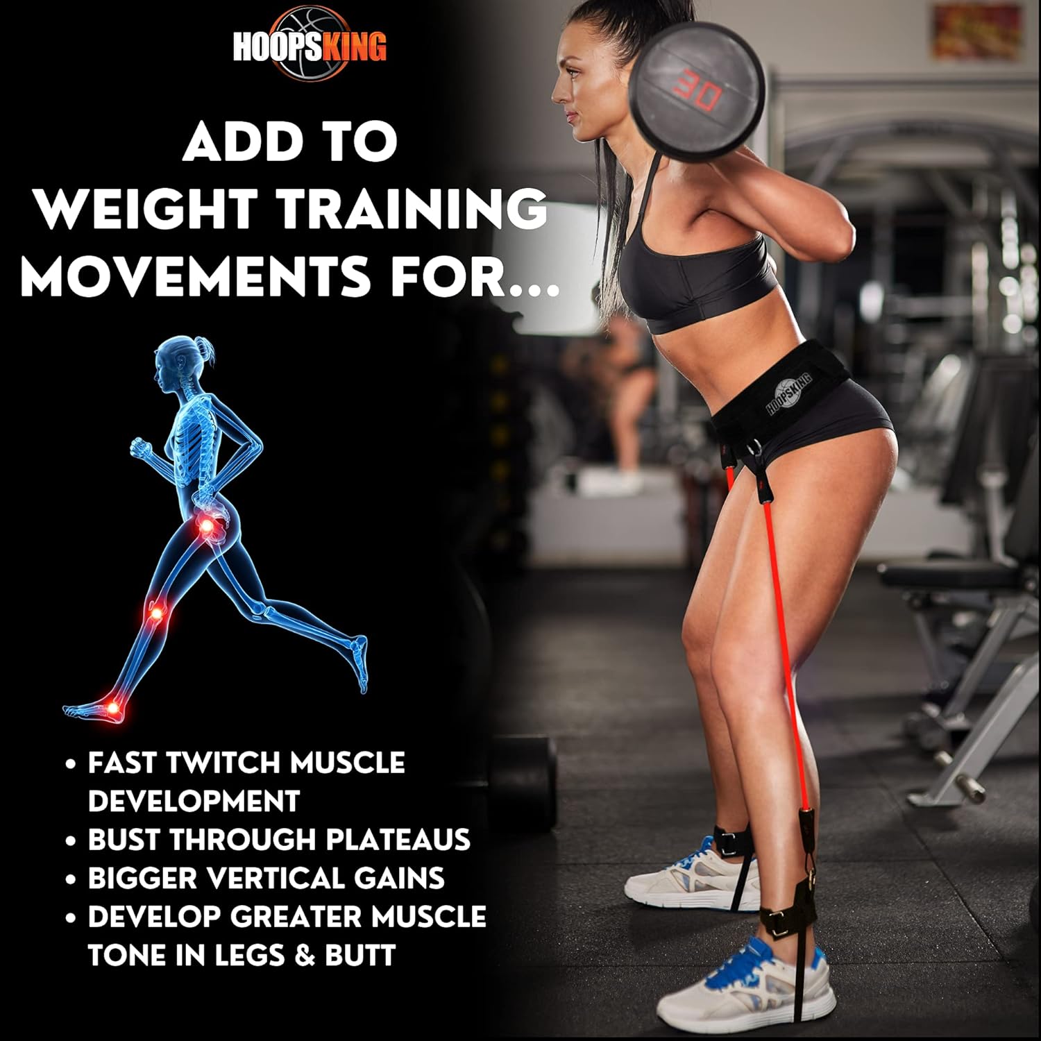 HoopsKing Vertical Jump Resistance Bands | Jump Higher | 5 Pairs of Different Resistance Levels