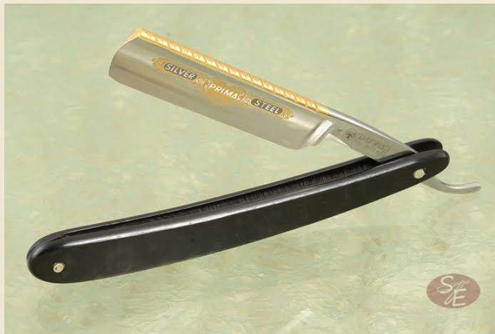 Dovo Straight Razor Carbon, Ebony Wood Handle