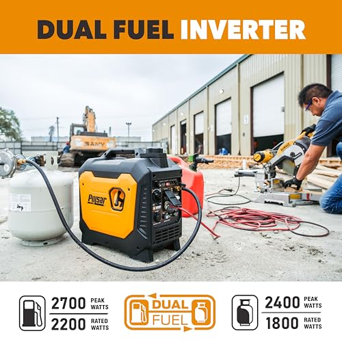 Pulsar 9500 Watt Tri Fuel Portable Inverter Generator, Remote Electric Start, CO Sensor, Parallel Capable, Super Quiet, Use for RV, Camping, Outdoor & Home, Gasoline, Propane, Natural Gas, NED95TiSRCO