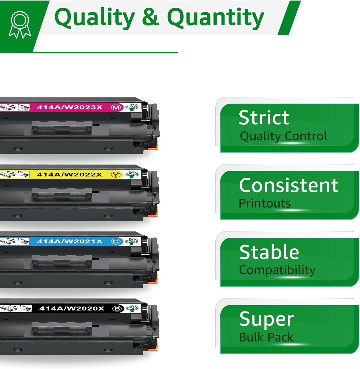 GREENSKY Compatible Toner-Cartridge Replacement for HP 414X W2020X W2021X W2022X W2023X 414A for HP Color Pro MFP M479fdw, M479fdn, M454dw, M454dn Printer (Black Cyan Magenta Yellow, 4-Pack)