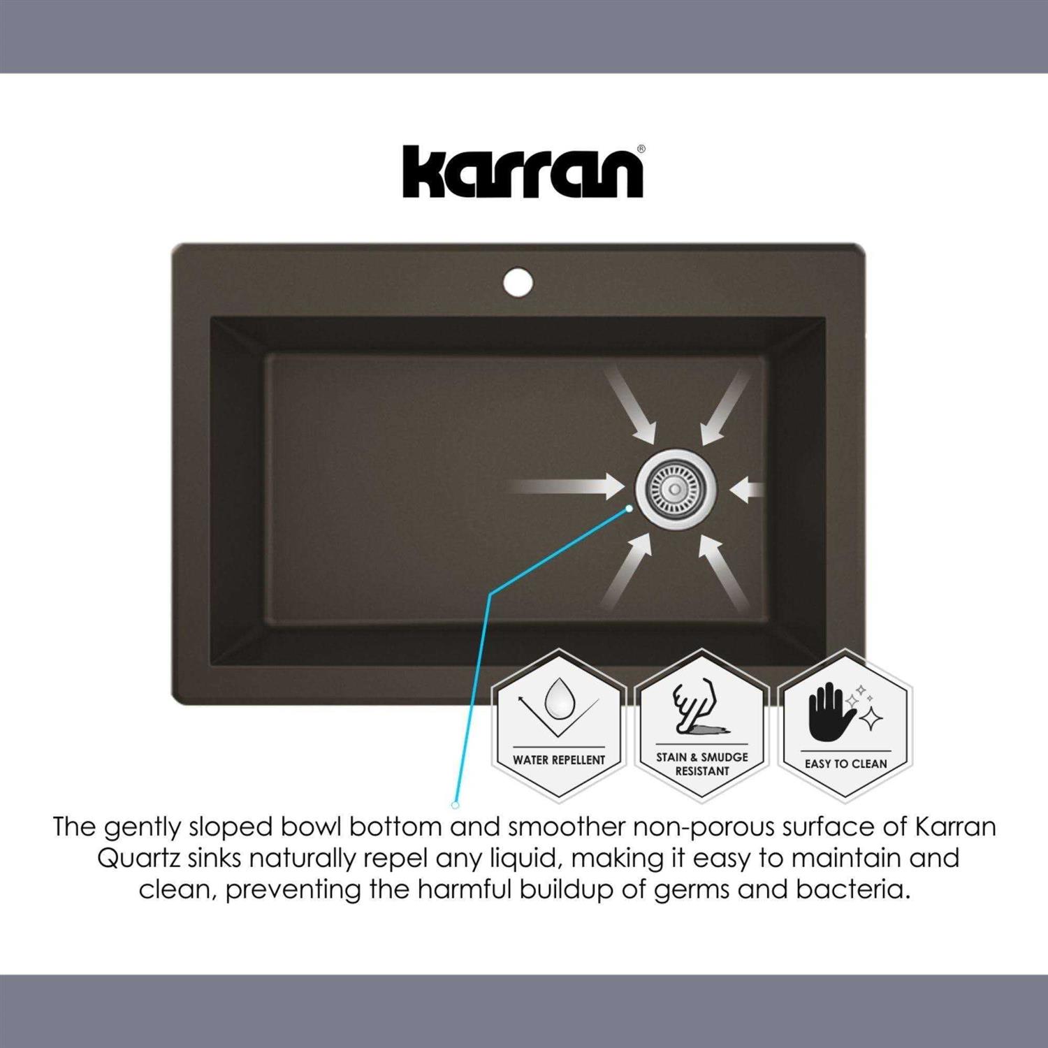 Karran QU-670 Quartz/Granite 32 in. Single Bowl Undermount Kitchen Sink