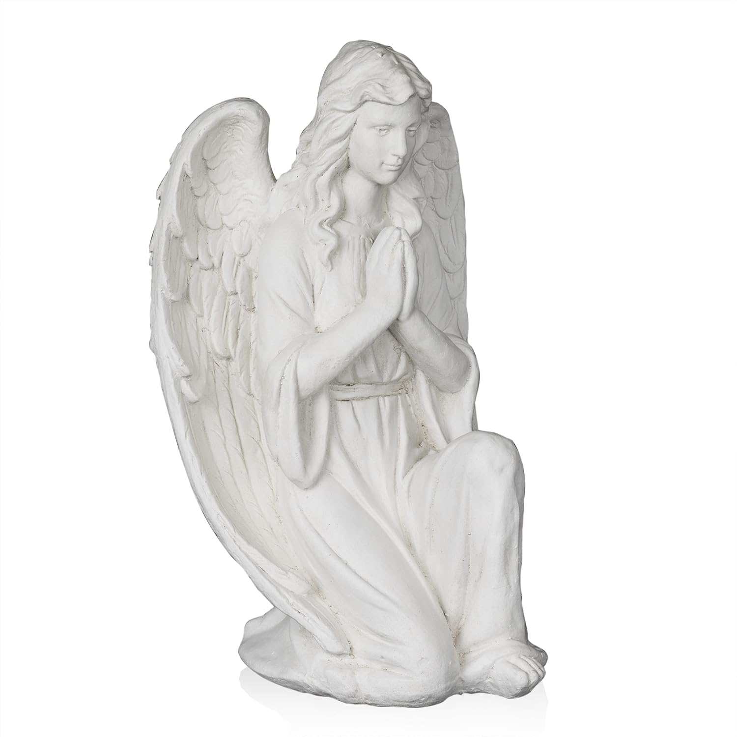 Alpine Corporation MCC830 Kneeling Praying Angel Statue STATUARY, White