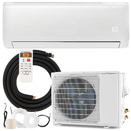RELAX4LIFE Mini Split Ac/Heating System - Mini Split Air Conditioner w/Heat Pump, Remote Control, Timer, Self-Cleaning, Installation Kit, Inverter Split AC Unit