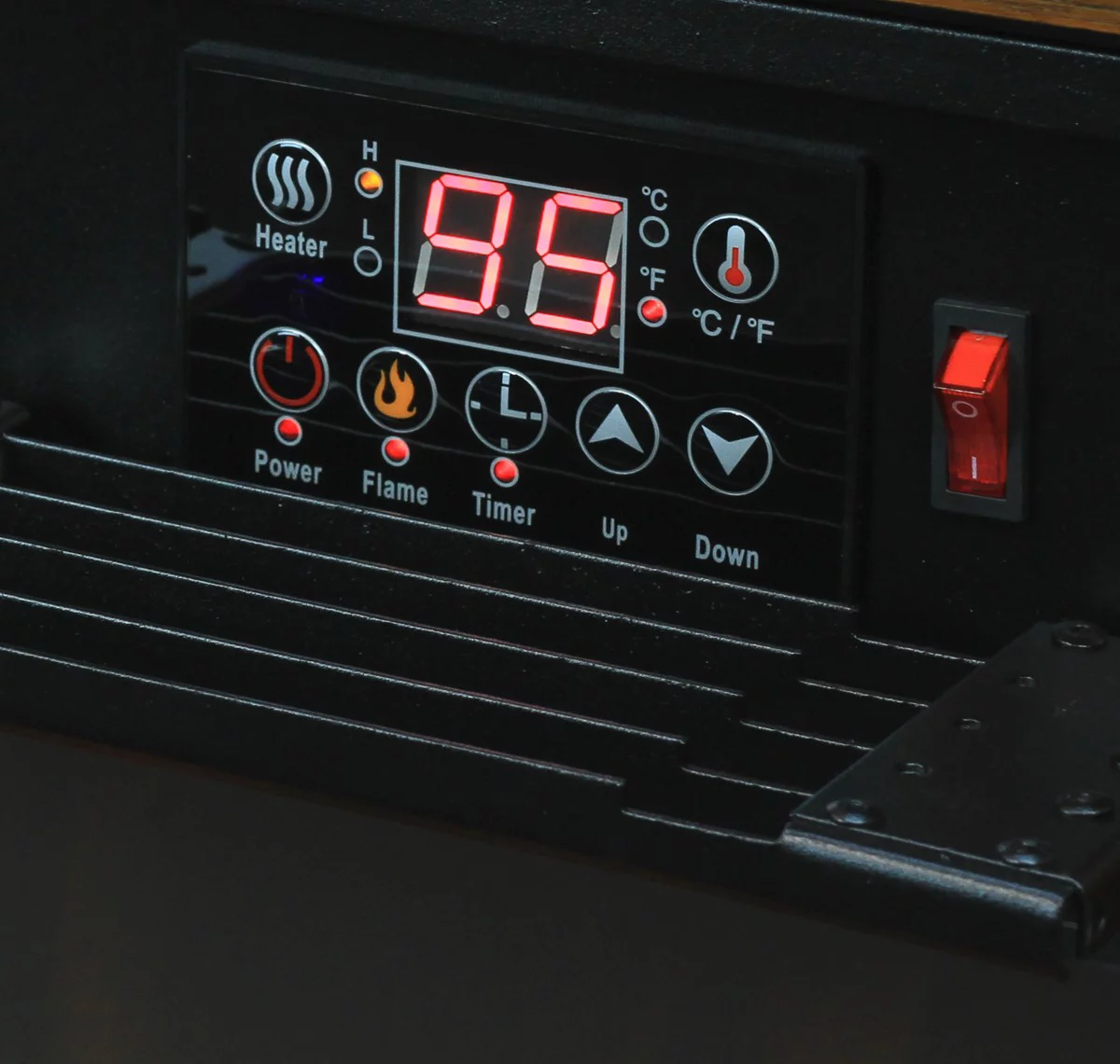 XtremepowerUS Electric Fireplace Heater Infrared Quartz Timer Remote Controller with Caster, 1500W