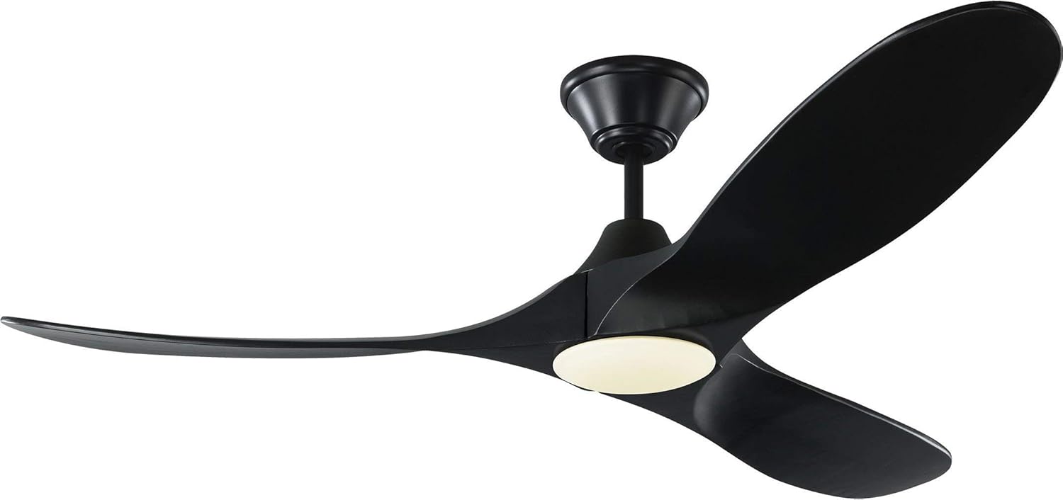 Monte Carlo 3MAVR60BKD Maverick Modern Energy Star 60 Ceiling Fan with LED Light and Hand Remote Control, 3 Balsa Wood Blades, Matte Black