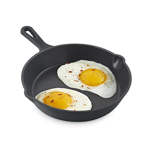 Dash Zakarian Nonstick Cast Iron Skillet with Pour Spouts for Searing, Baking, Grilling, Roasting and More