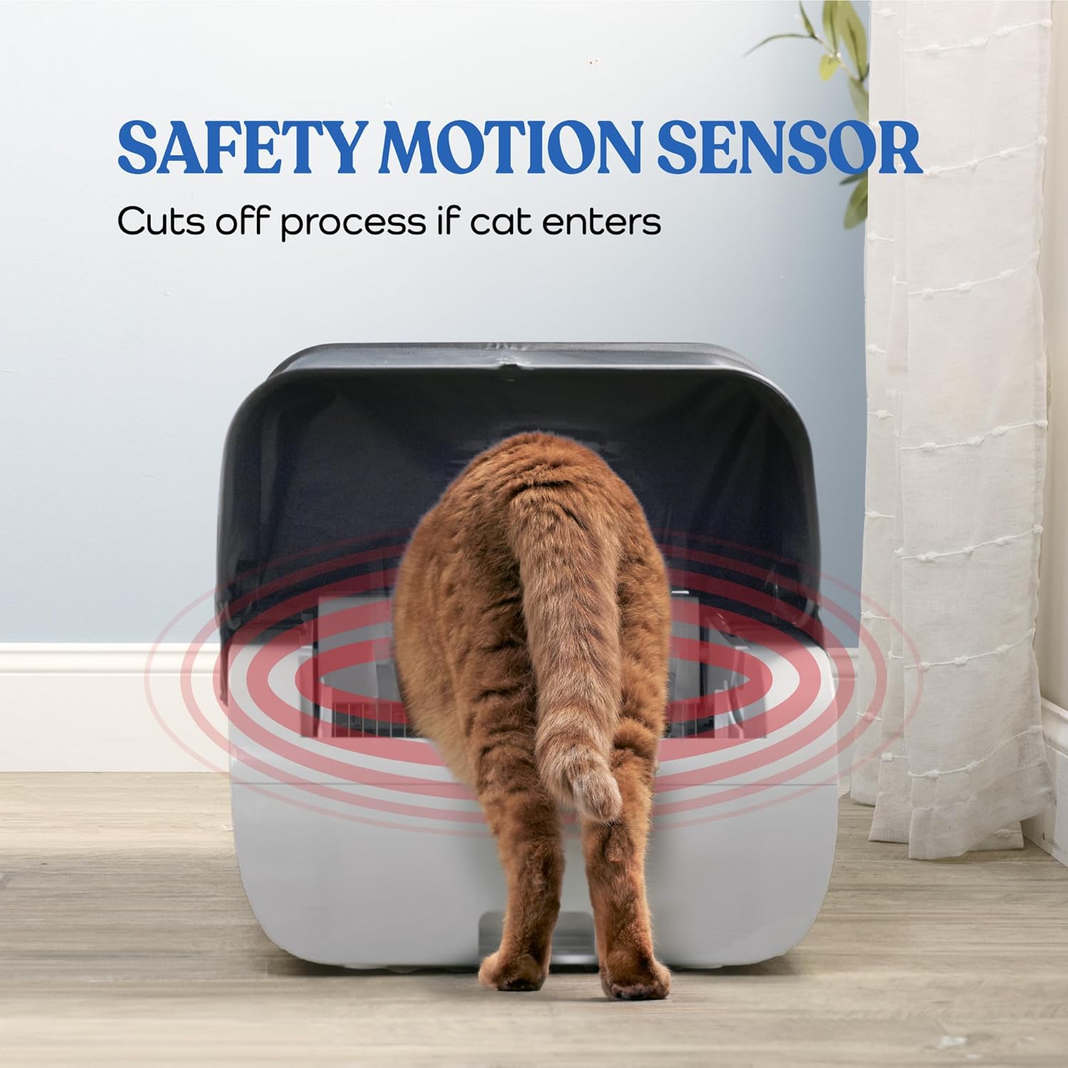 Smart Automatic Cat Litter Box - Self Cleaning with Built in Odor Eliminator -Works with Clumping Cat Litter (No Expensive Refills) Large with Hood & Litter Mat.