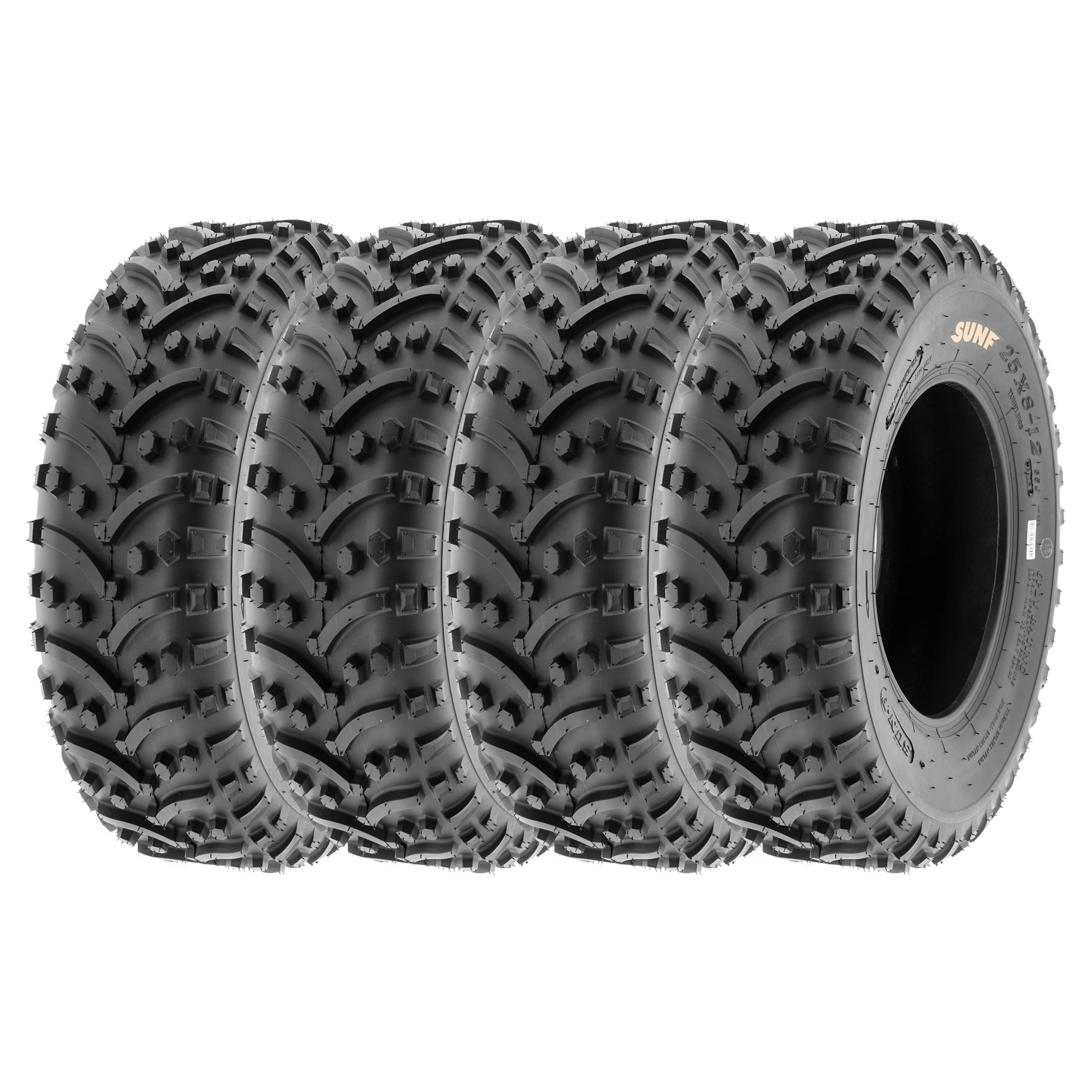 Set of 4 SunF ATV UTV Tires A032 25x8-12 25x8x12 6 PR