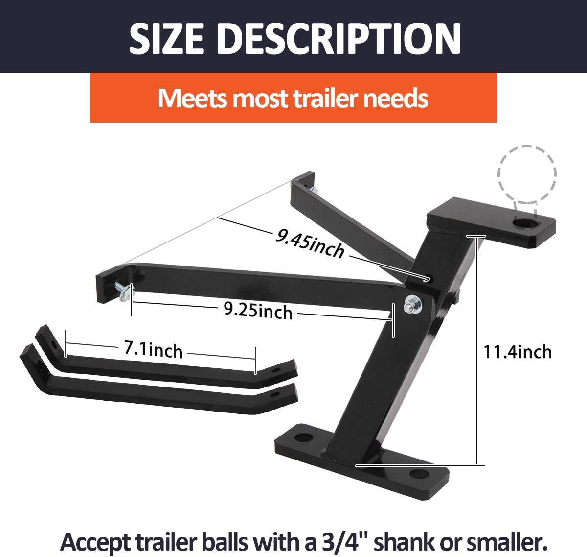 ELITEWILL Lawn Mower Trailer Towing Hitch, Garden Tractor Pro Hi Hitch Compatible with John Deere Cub Cadet Husqvarna Craftsman Riding Mowers Pack of 2