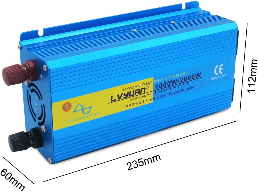 Cantonape Pure Sine Wave Inverter 4000W Power Inverter 24V to 110V DC to AC with LED Display Remote Controller for Truck RV Home Solar System
