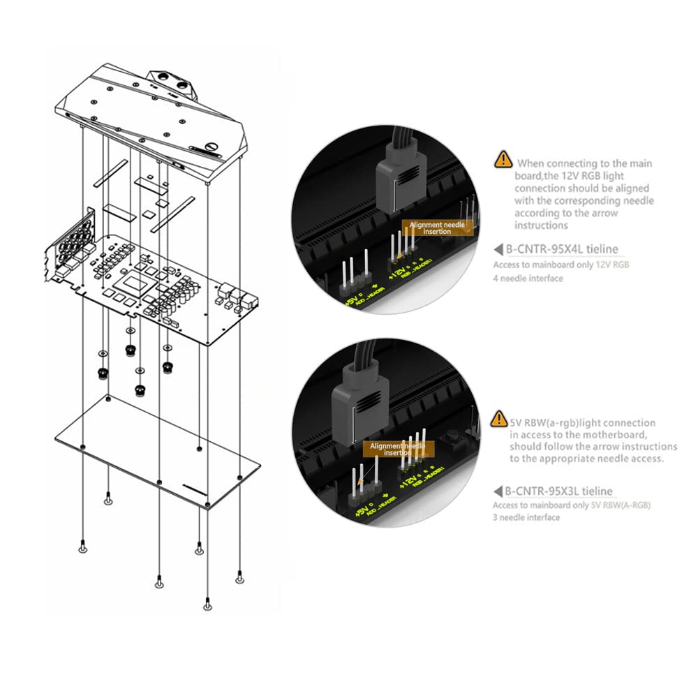GPU Copper Water Cooling GPU Water Block Graphics Card Water Cooling Block for EVGA RTX3090 RTX 3080 FTW3 Ultra (12V 4PIN RGB LED Light)