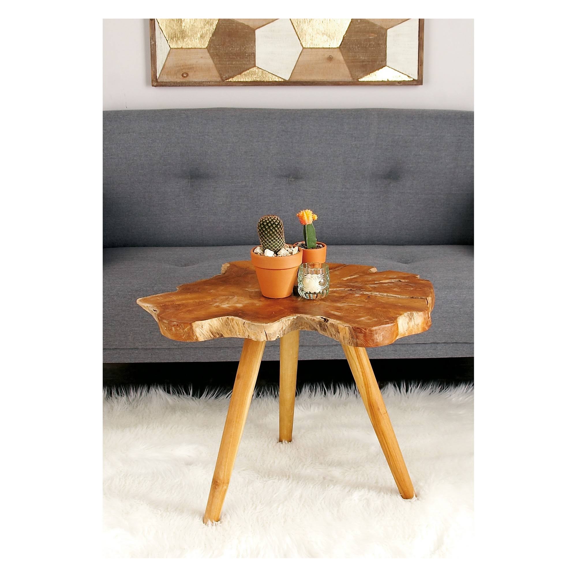 Decmode Teak Wood Accent Table - 38420