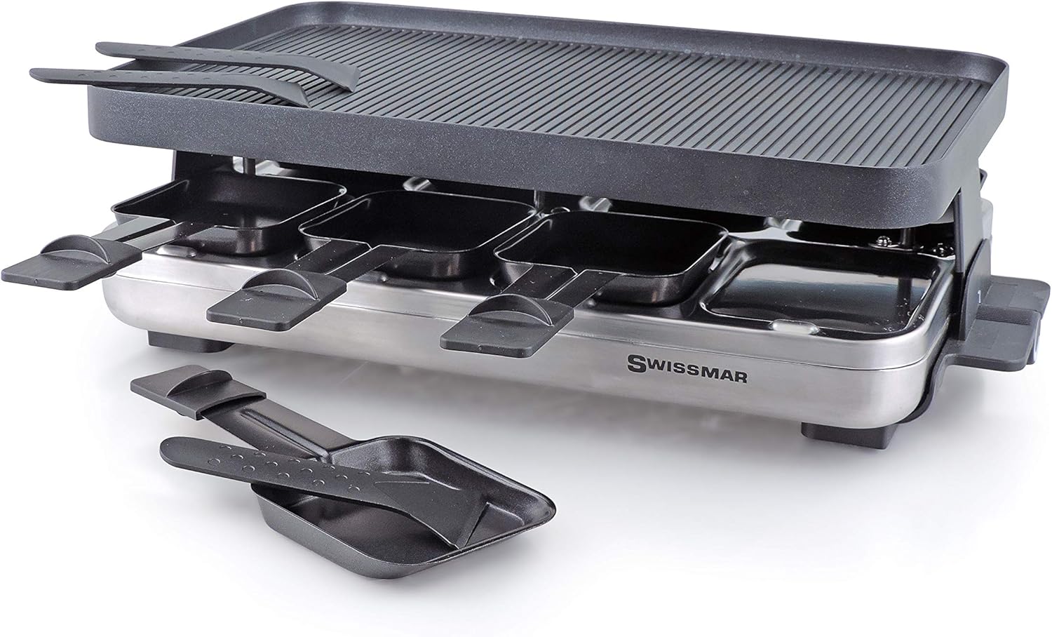 Swissmar Classic 8 Person Anthracite Raclette with Cast Aluminum Grill Plate
