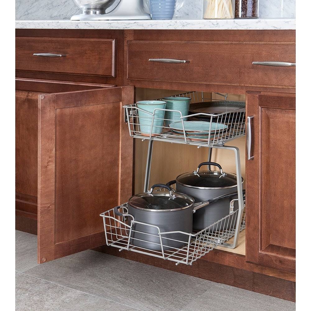 ClosetMaid 2-Tier Kitchen Cabinet Organizer, Nickel