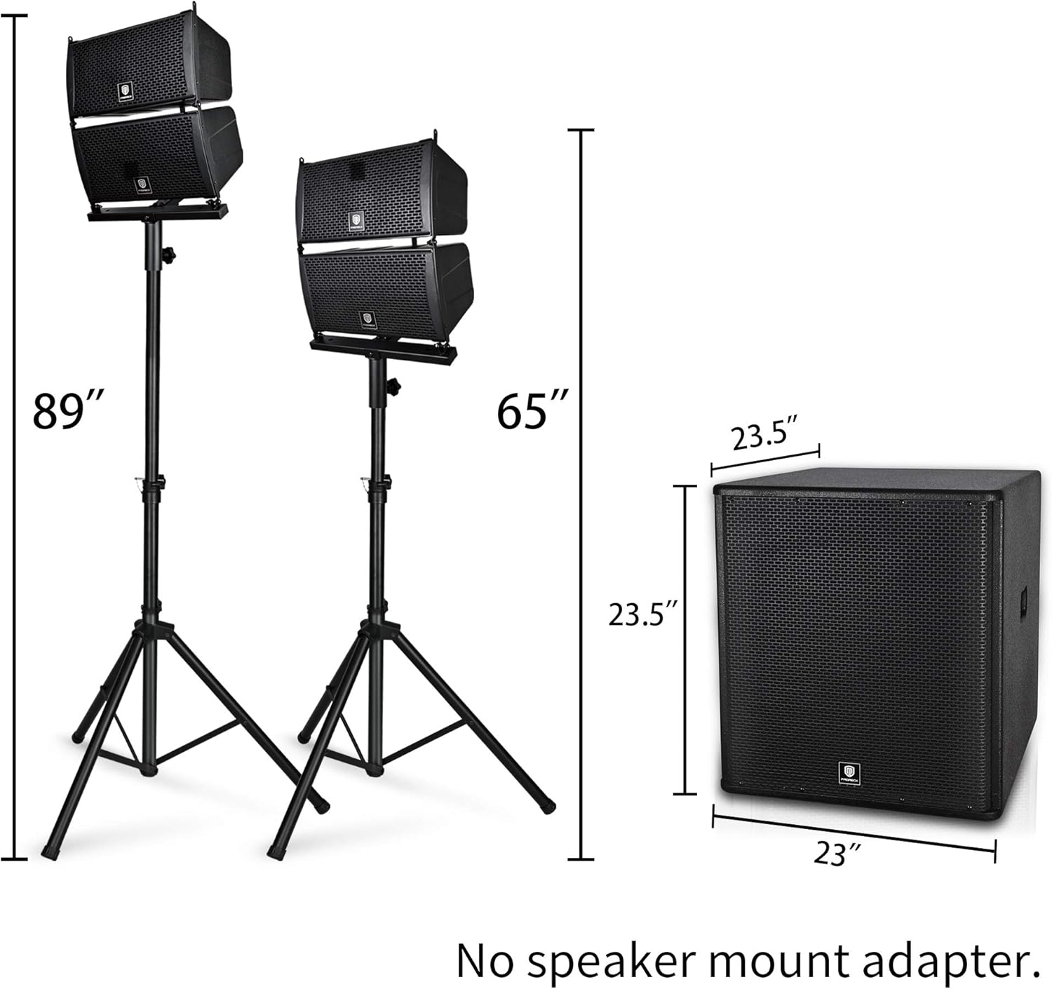 PRORECK Club 4000 18-inch 4000W P.M.P.O Stereo DJ/Powered PA Speaker System Combo Set Line Array Speaker and 18 inch Active Subwoofer with Bluetooth/USB/SD Card/Remote Control
