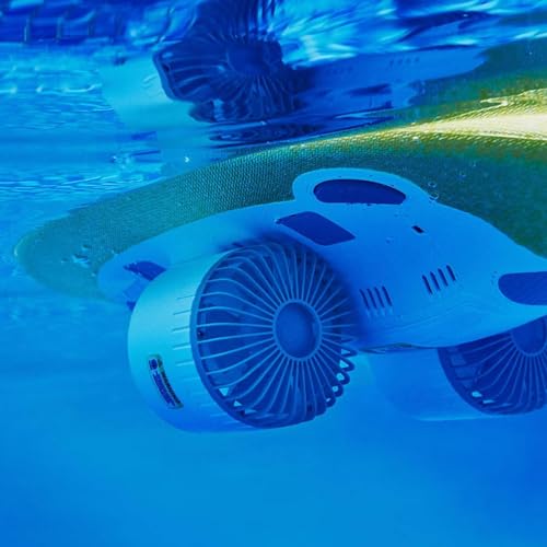 Underwater Propelle Scooter, 5km/Hour Water-Powered Pontoon, Underwater Thruster Scuba Scooter Swimming Booster with Battery and Dual Motor Drive,2batteries