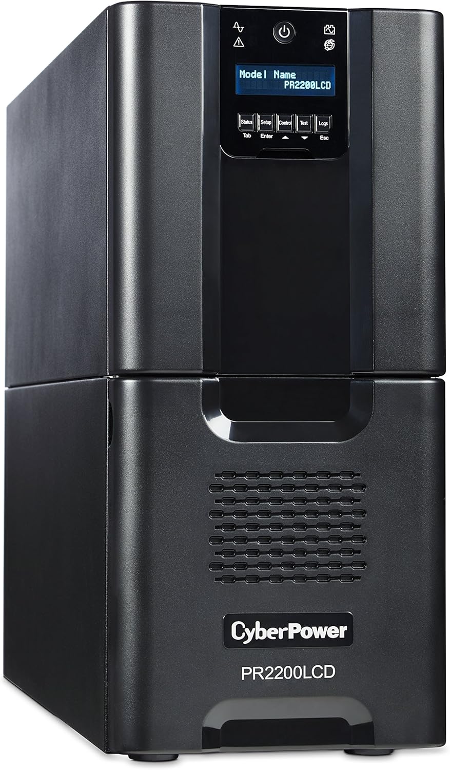 CyberPower PR1500LCD Smart App Sinewave UPS System, 1500VA/1500W, 8 Outlets, AVR, Mini-Tower