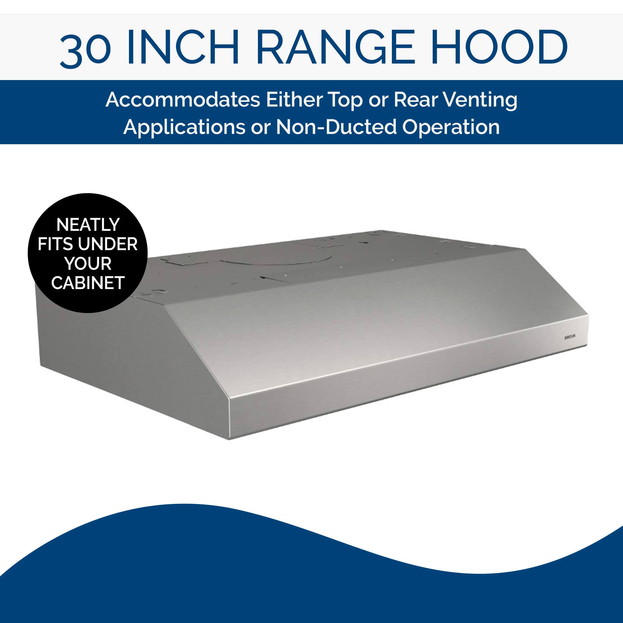 Broan BCSD130SS 30x22 Glacier Range Hood - Stainless Steel