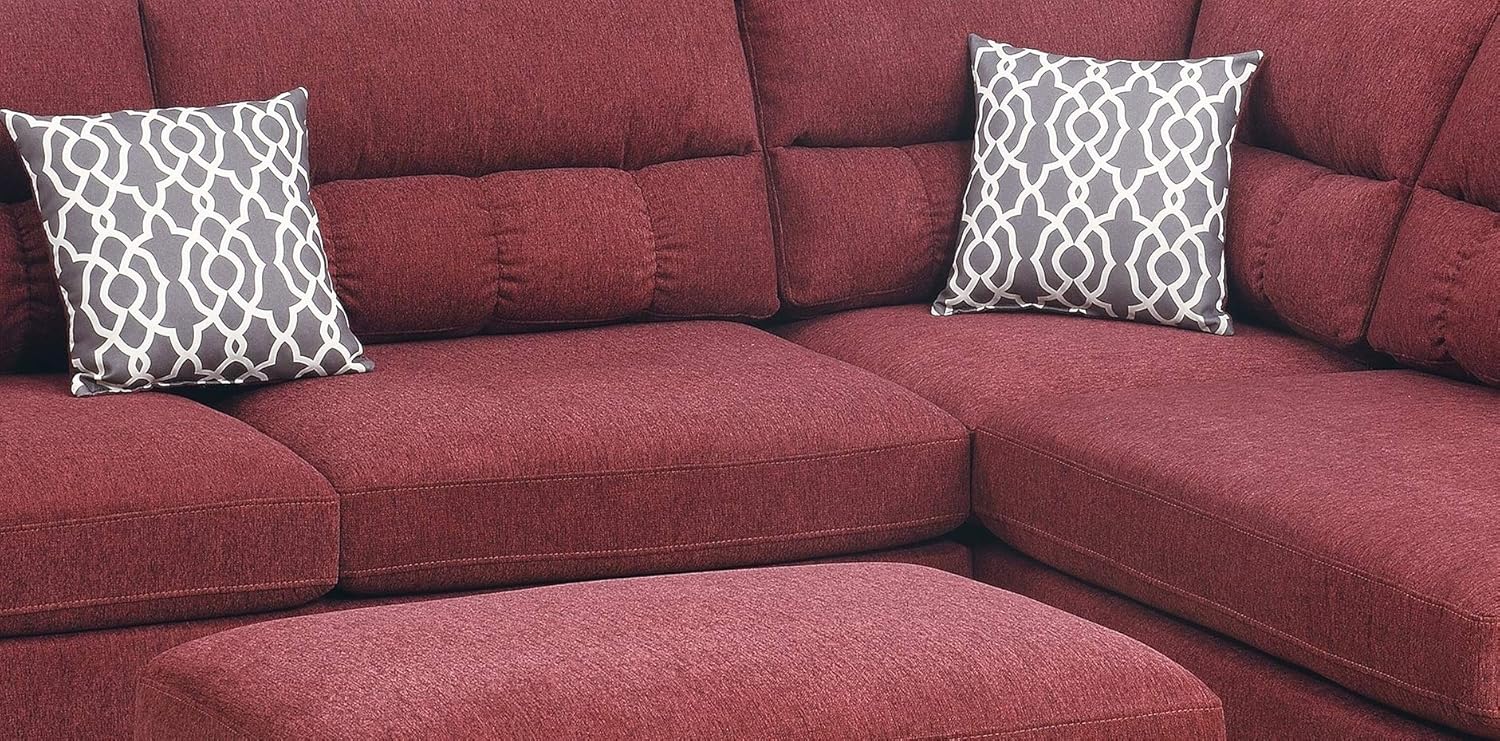 Sectional sofa Red Velvet #F6419