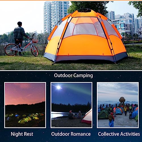 3-5 Person Tent - Instant Pop Up Camping Tent Easy Setup Automatic Hydraulic Water Resistant with Rain Fly Portable Lightweight Great for Outdoor Beach Backpacking Hiking(Blue)