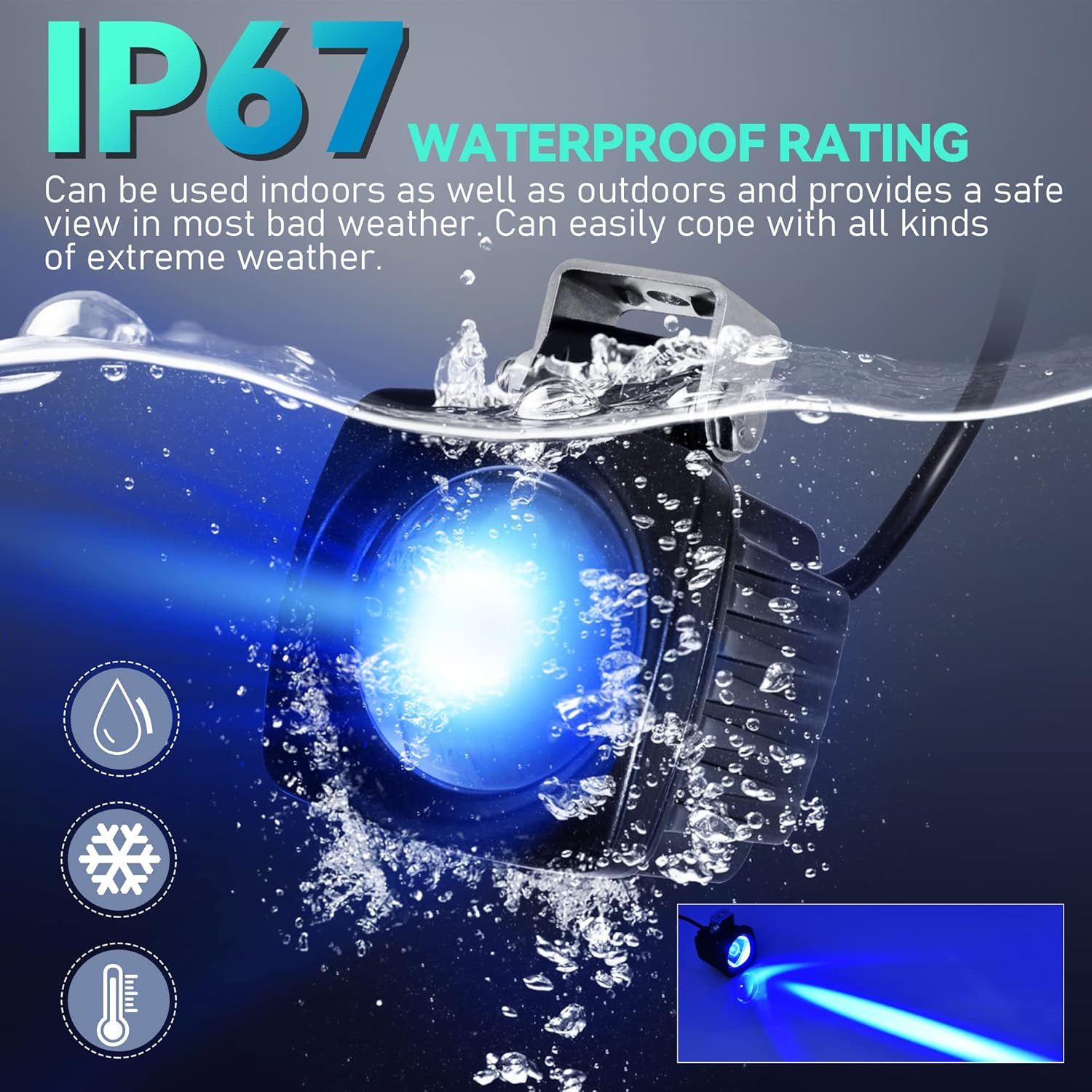 (Upgrade) LED Forklift Safety Lights Blue DC 12- 100V Forklift Backup Lights 10W Warehouse Pedestrian Warning Spot Lights Pack of 2