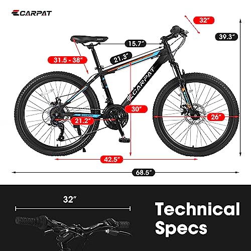 24/26/27.5 Inch Wheels Mountain Bike Shimano 21 Speeds with Mechanical Disc Brakes Aluminum/High-Carbon Steel Frame Suspension MTB Bikes Mountain Bicycle for Adult & Teenagers