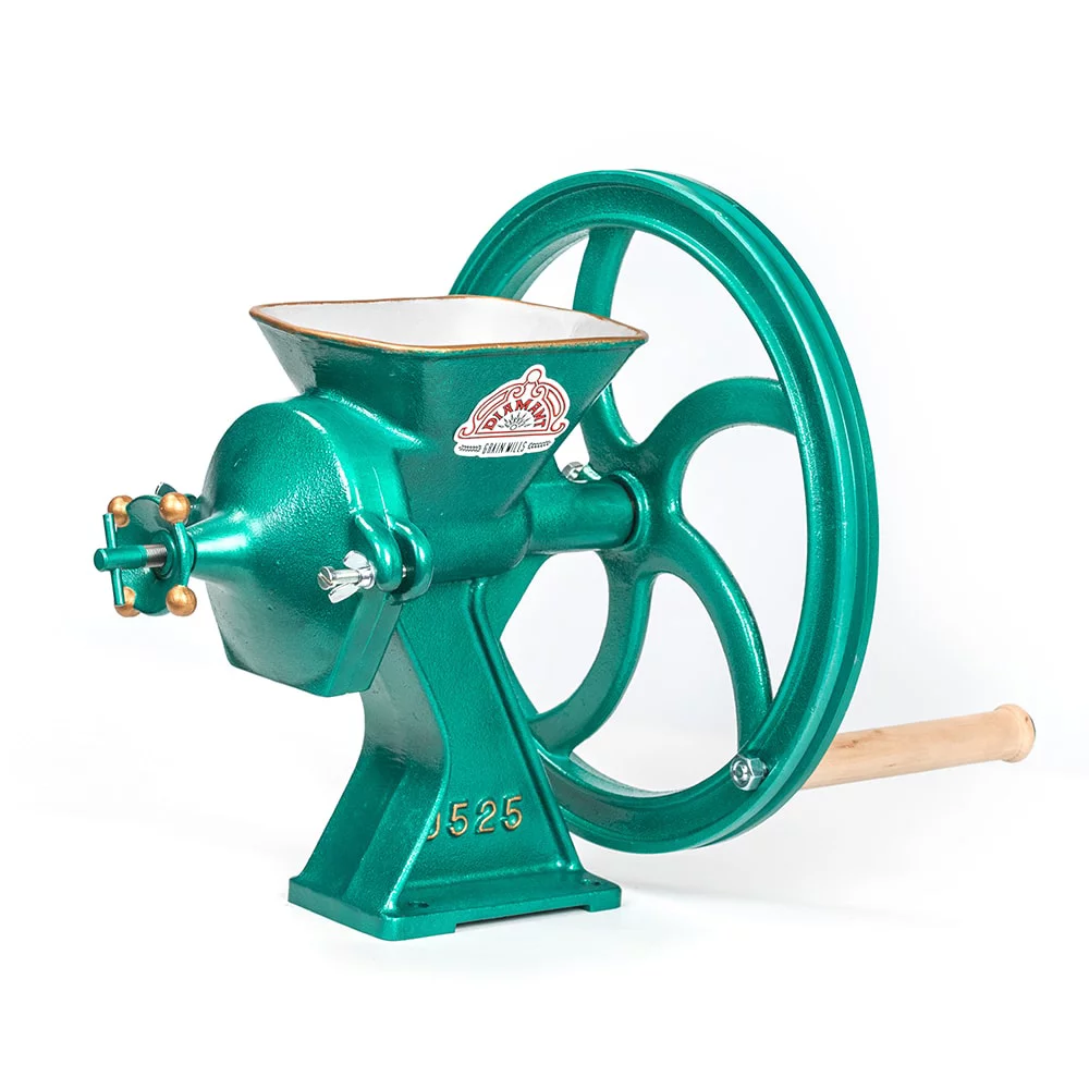 Diamant Hand Grain Mill, Heavy Duty Easy to Use Manual Crank Coarse to Fine Flour Mill for Dry to Oily Grains, Steel and Iron, 56 pounds