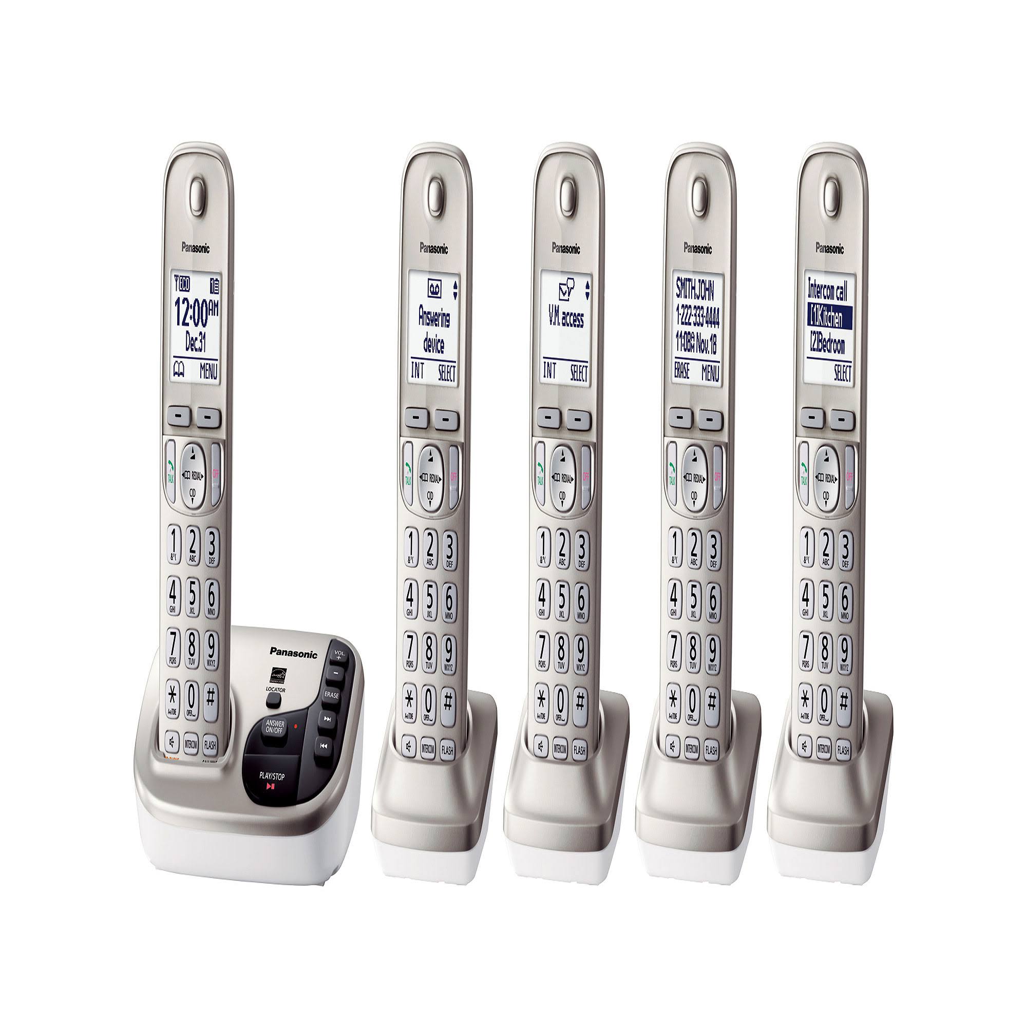 Panasonic KX-TGD225N Dect 6.0 Cordless Phone 5 Handsets