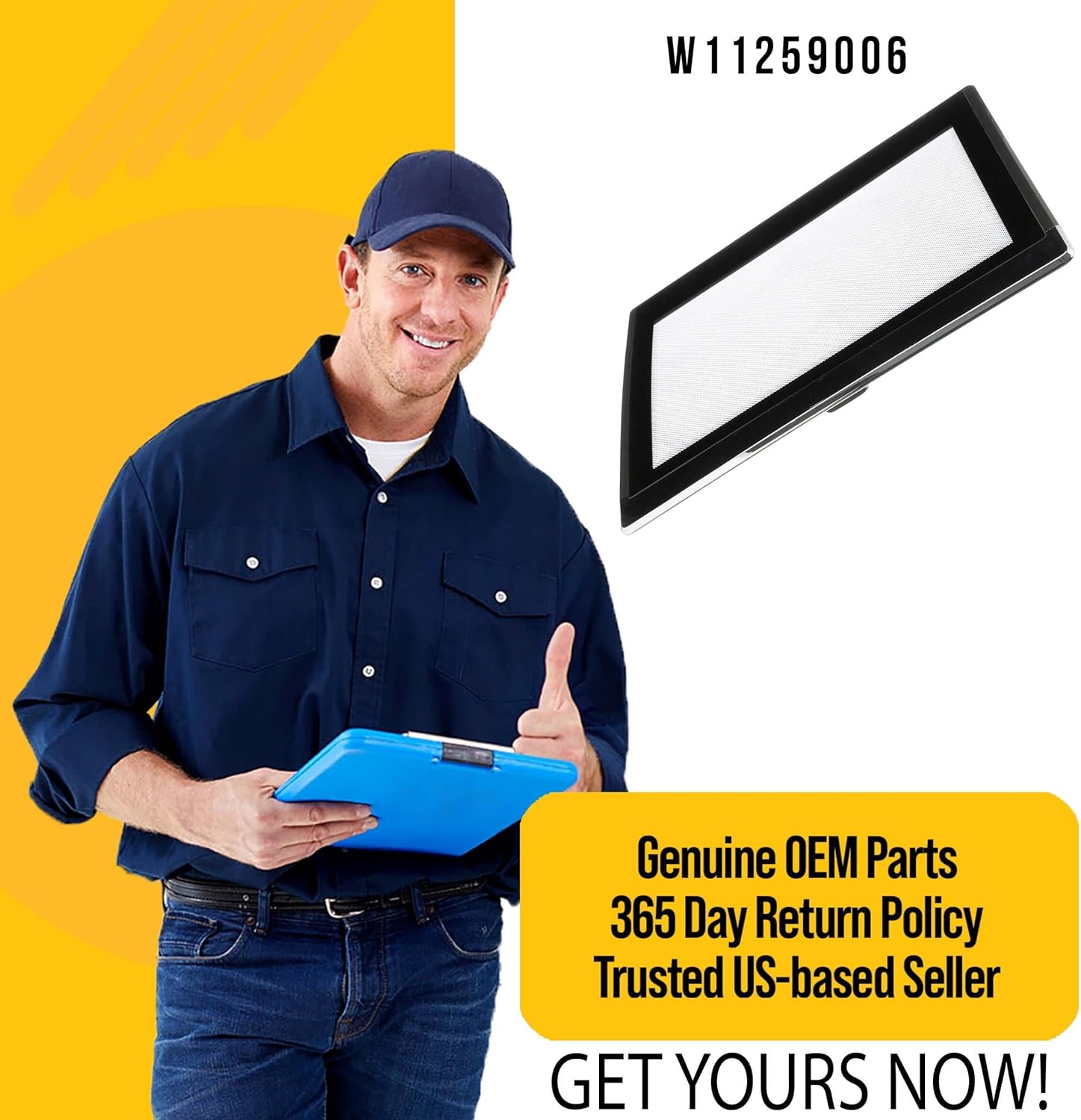 PartsBroz W11259006 Lid - Compatible With Whirlpool Maytag Washer - Replaces W11259006 AP6783981 W11094984 4814277 PS12584356 W10714900 W10843976 W11082608 Ultra Durable Replacement