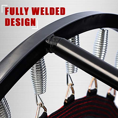40" Folding Mini Fitness Indoor Exercise Workout Rebounder Trampoline with Handle, Max Load 330lbs