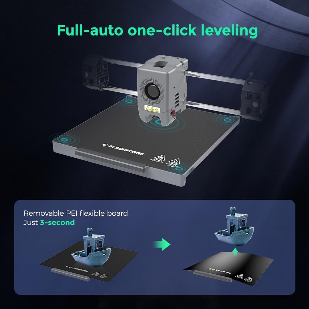 FLASHFORGE Adventurer 5M Pro 3D Printer and FLASHFORGE Smooth PC Platform