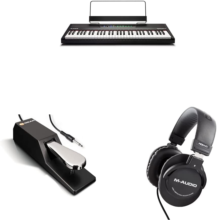 Alesis Recital 61 – 61 Key Digital Piano Keyboard with Semi Weighted Keys, 20W Speakers, 10 Voices, Split, Layer and Lesson Mode, FX and Piano Lessons