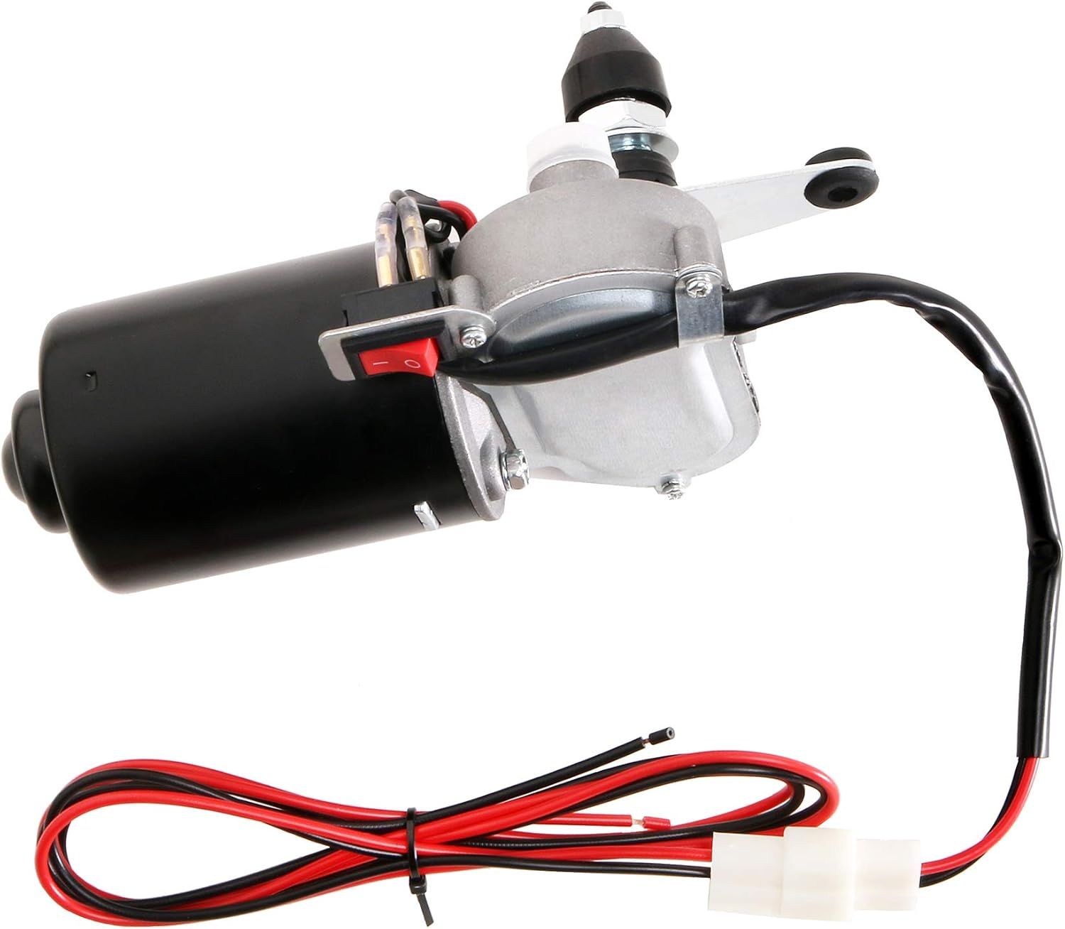 YiCross Electric UTV Windshield Wiper Motor 12V Hard Coated Polycarbonate Universal Windshield Wiper Kit w/Multi Wiper, 90 Degree Wipe Sweep