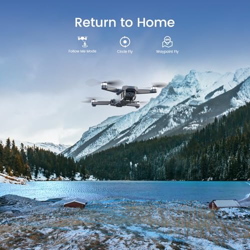 Holyton Drones With Camera For Adults 4k, HT50 Drone With Remote Control Camera, GPS Quadcopter Auto Return, Follow Me, Brushless Motor, Circle Fly, Waypoint Fly, Altitude Hold, Headless Mode