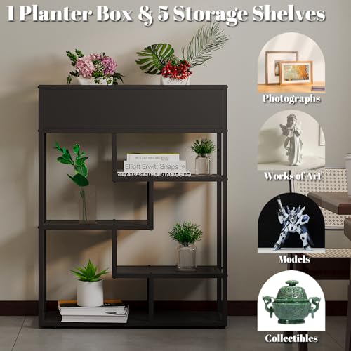 Bookshelf 4 Tier Modern Bookcase, Multifunctional Flower Stand and Bookshelf, Modern Plant Display Rack for Home Decor, Freestanding Open Book Shelves for Bedroom,Office, White