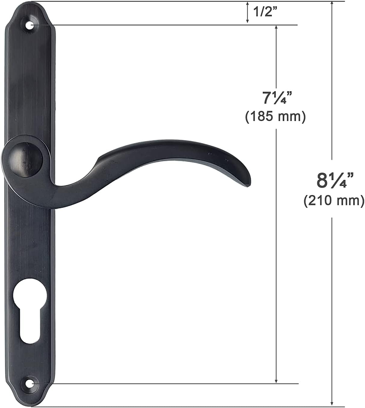 Mortise Lock Set Exterior Door Storm Doors Brass Handle Set Replacement Screen Security Key Hardware,Brushed Dark Bronze