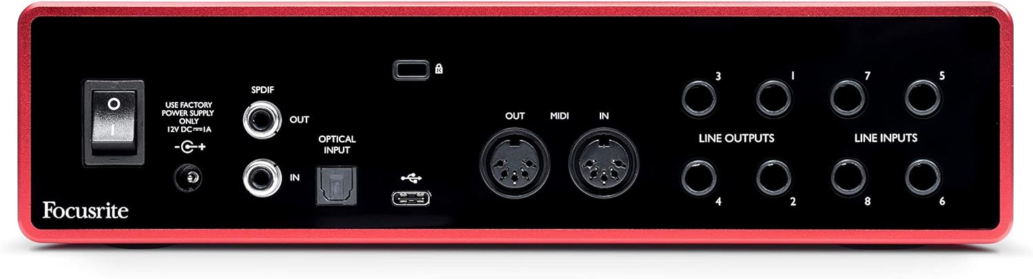 Focusrite Scarlett 18i8 18x8 USB Audio Interface 3rd Gen for Producers/Bands (Renewed)