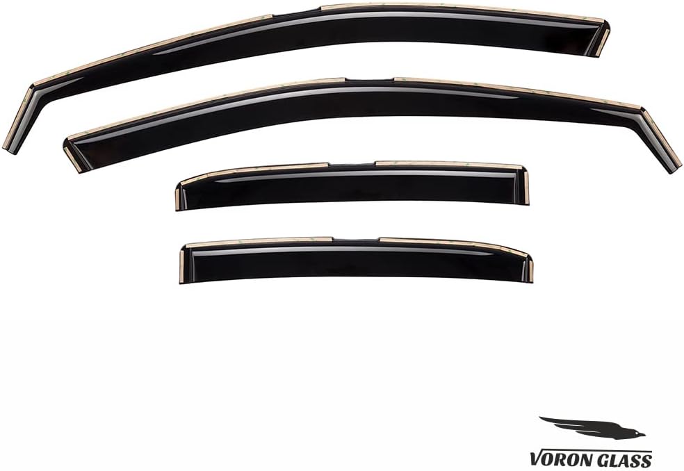 Voron Glass in-Channel Extra Durable Rain Guards for Trucks Toyota Tacoma 2016-2022 Double Cab, Window Deflectors, Vent Window Visors, 4 Pieces - 220056