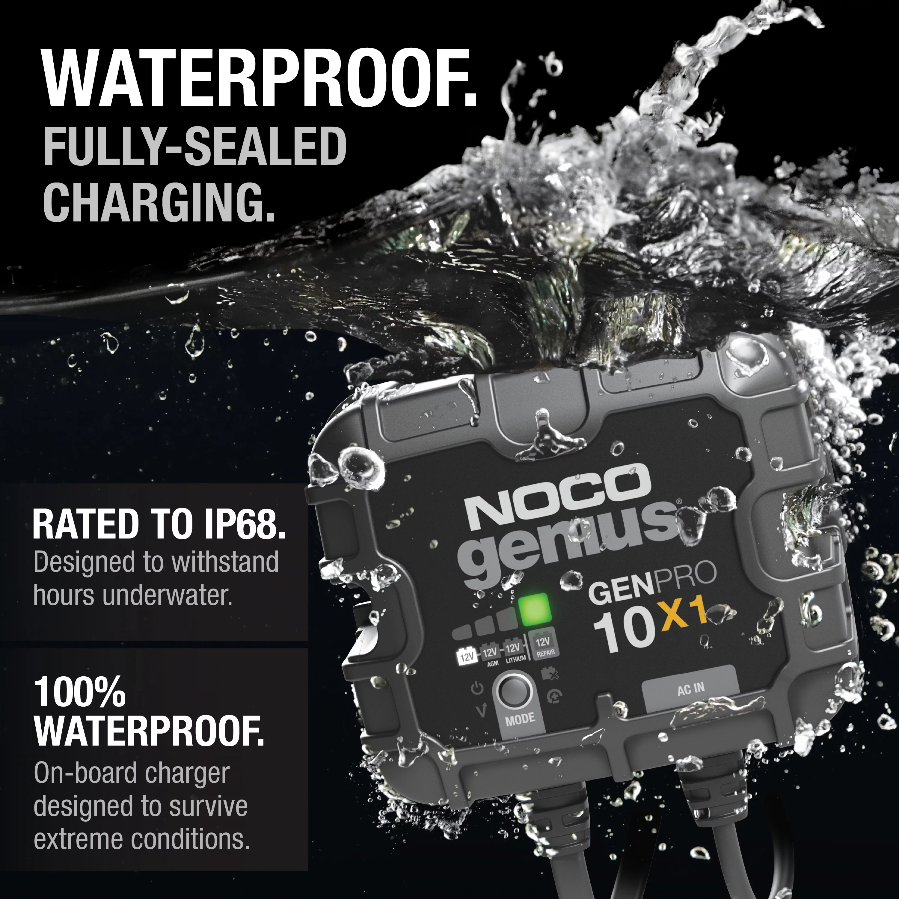 NOCO Genius GENPRO10X1 1-Bank 10A (10A/Bank) 12V Onboard Battery Charger