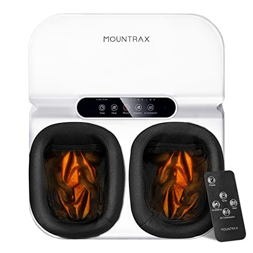 MOUNTRAX Foot Massager Machine with Heat, Gifts for Women Men, Shiatsu Foot Massager with Remote Control, Deep Kneading and Soothing Heat, Fits Feet Up to Men Size 12 (Black)