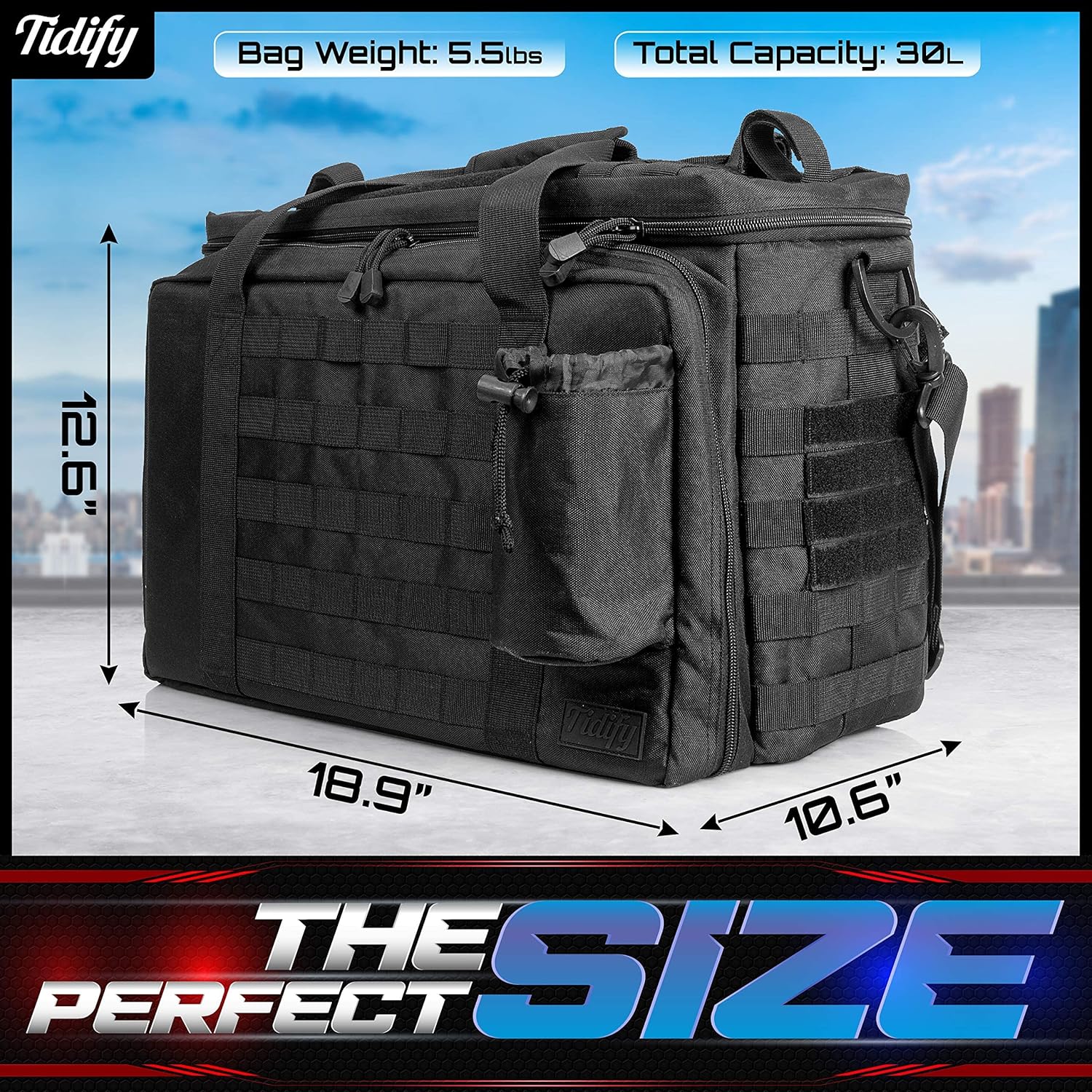Patrol Bag for Law Enforcement - Police Gear Tactical Bag Car Seat Organizer, Range Bag & MOLLE Organizer With Tons of Storage and Comfort. Heavy Duty & Water Resistant. Space for Laptop.