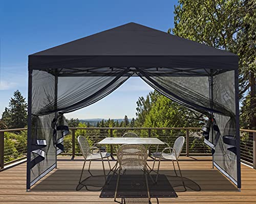MASTERCANOPY Pop-Up Easy Setup Outdoor Canopy with Netting Screen Walls (10x10, Beige)