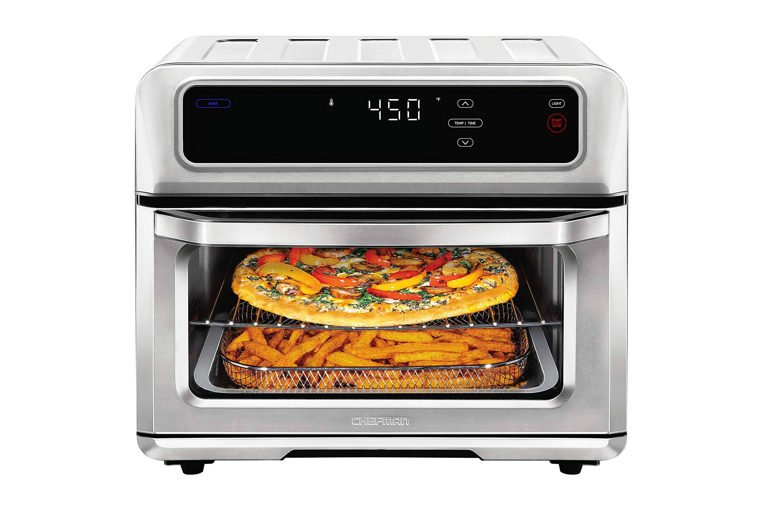 Chefmandual-function Air Fryer + Toaster Oven, Stainless Steel, 20 LITER Chefman