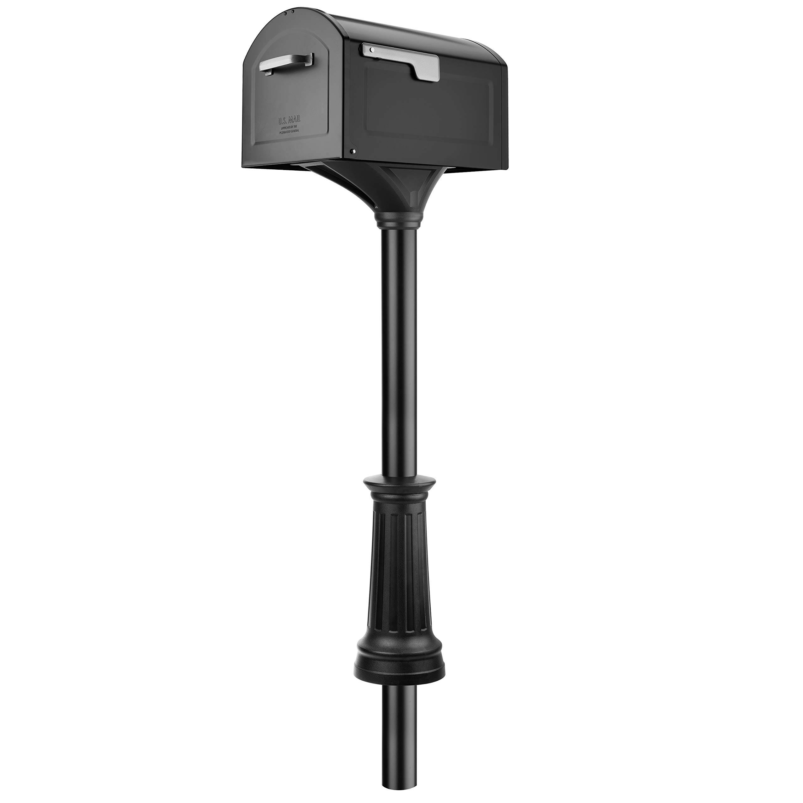 Architectural Mailboxes 950080B-10 Centennial Decorative Steel Mailbox and Post Kit, Extra Large, Black