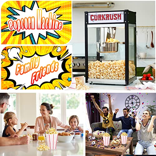 Popcorn Machine Movie Theater Style Tabletop Popcorn Popper Machine 8 Ounce for Home Old Fashioned Halloween Christmas Gift, Black